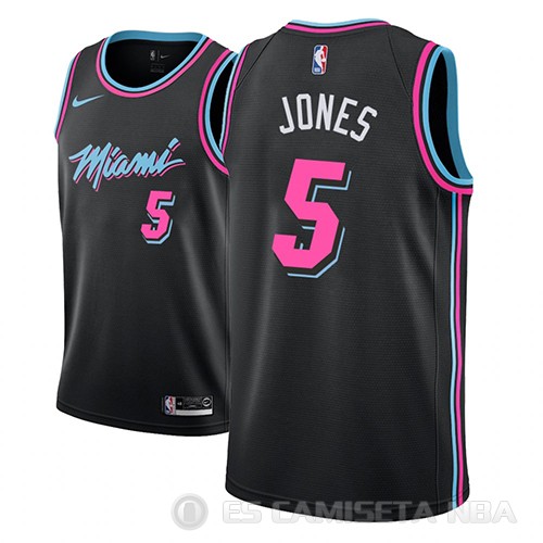 Camiseta Derrick Jones #5 Miami Heat Ciudad 2018-19 Negro - Haga un click en la imagen para cerrar